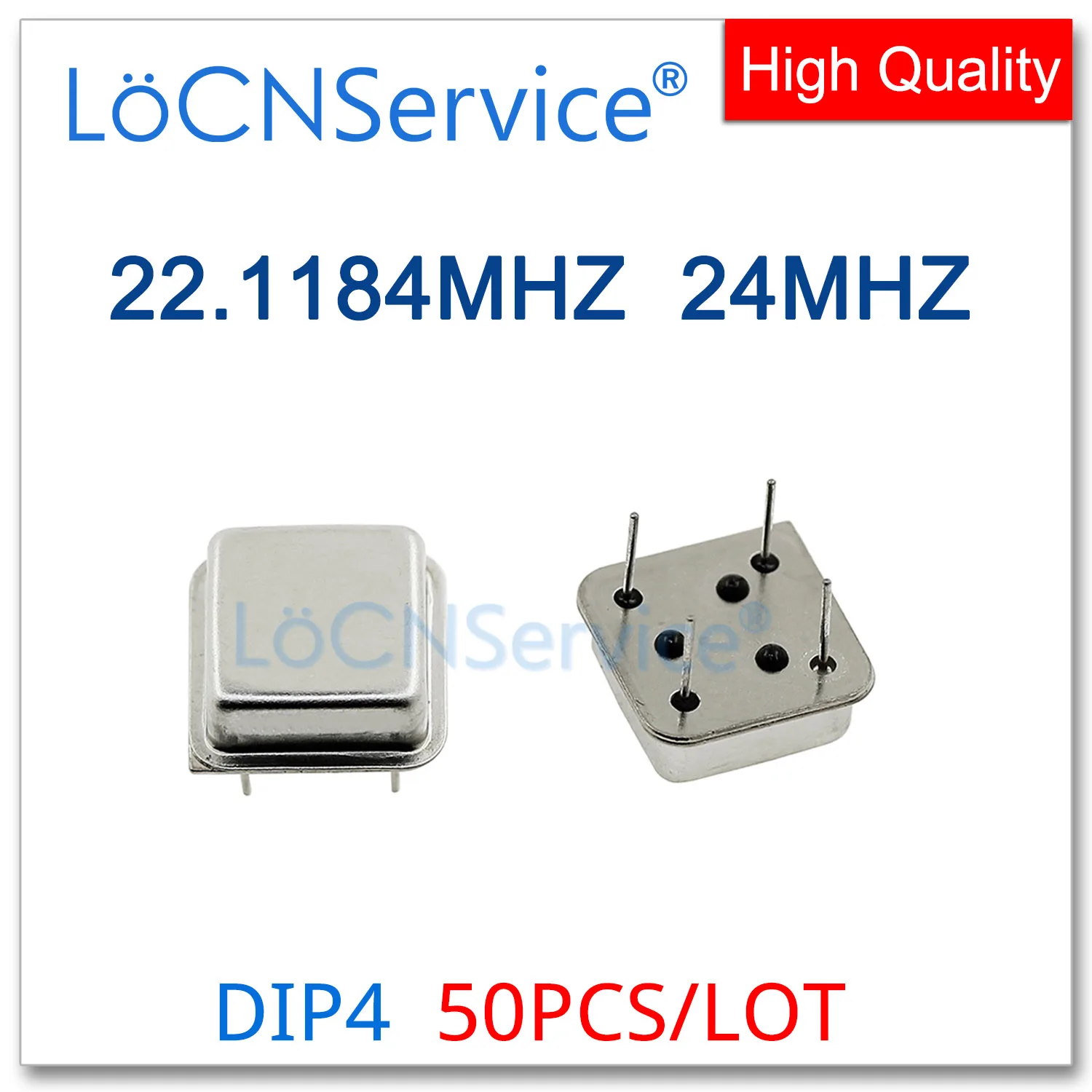 

50PCS 22.1184MHZ 24MHZ active crystal oscillator clock square half size DIP-4 OSC 22.1184M 24M 24.000MHZ 24.0MHZ Resonator DIP