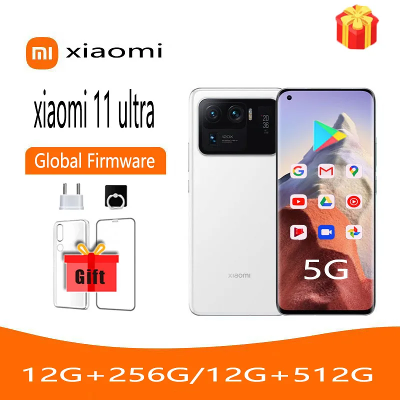 Wireless (Wireless Reverse) 5G Celulares Xiaomi 11 Ultra 12G 512G Global Rom Snapdragon888 Smartphone Con Zoom 50Mp 120X Da 6.81 Pollici