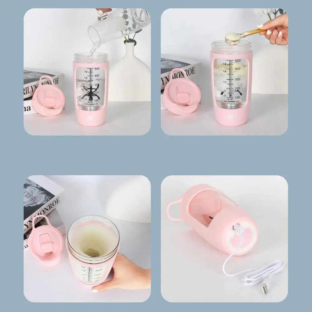 Description Picture 3 of itemElectric Protein Shaker Bottle Portable USB Rechargeable Blender Cup Multipurpose 600ml Mixing Cups For Fitness Workout supplies