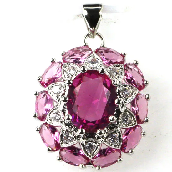 

5g 925 SOLID STERLING SILVER PENDANT Gorgeous Blue Topaz Pink Tourmaline Violet Tanzanite White CZ Anniversary