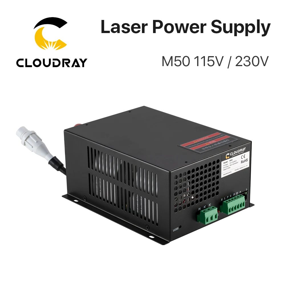 Alimentatore Laser CO2 Cloudray 50W per macchina da taglio per incisione Laser CO2 categoria M50 per macchina per marcatura Laser Co2