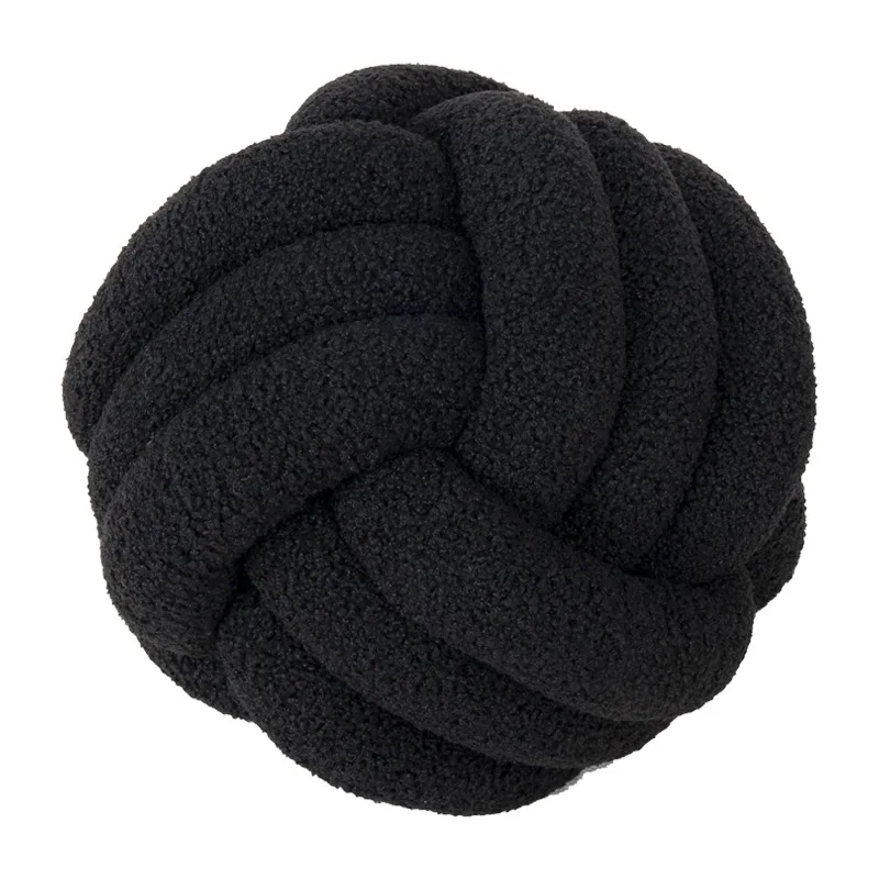 Luxurious Lambswool Knot Pillow – Round Decorative Cushion for Home and Living Spaces