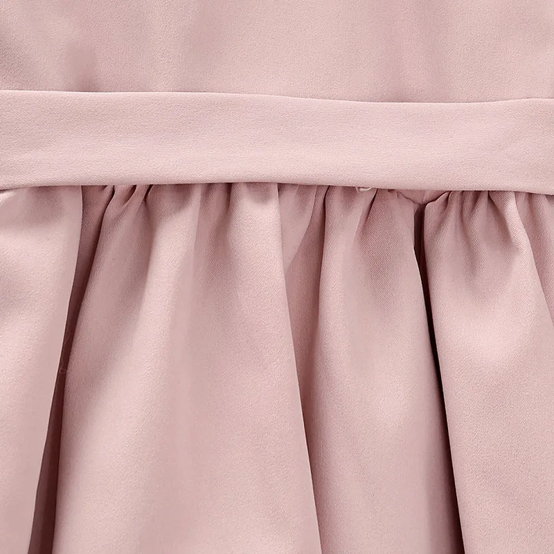 XUANMU Kids Long Sleeve Dress for Girls Spring Autumn New Child Casual Shirred Patched Princess Dress Clothing X026A_viptrois.com