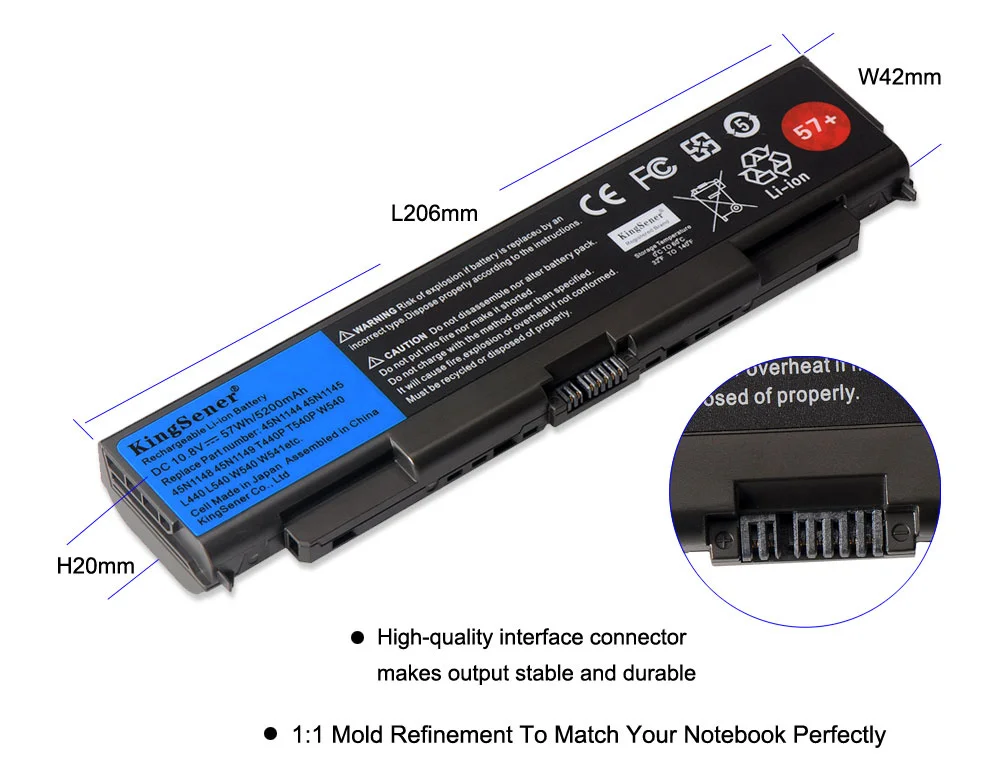 Kingsener-bateria para notebook, para lenovo thinkpad t440p,