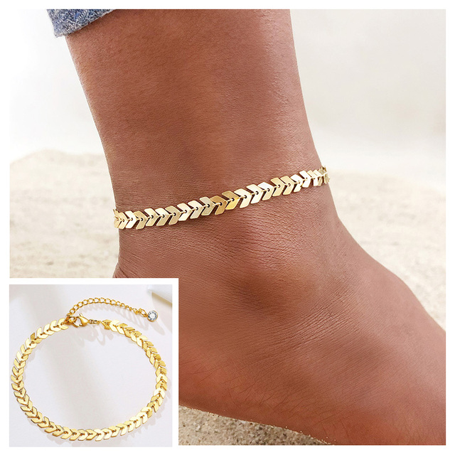 Chain Anklet for Women Girls Adjustable Summer Beach Chain Anklet Bracelet Mother's Day Gifts Stainless Steel Not Allergic