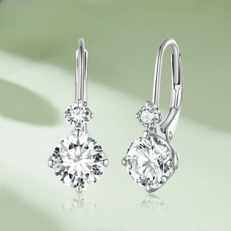 

Mencheese Moissanite Drop Earrings For Women S925 Sterling Silver With GRA Diamond Four Claw Ear Clasp Fine Jewelry New