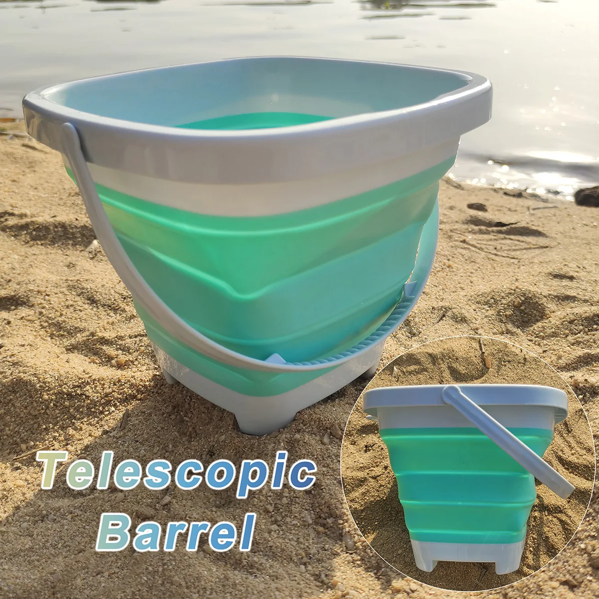 Beach Toys for Kids Sand Toys Set for Toddlers Sandbox Toys with Collapsible Bucket Shovel Rake Model Set Winter Summer Ski Toys 3