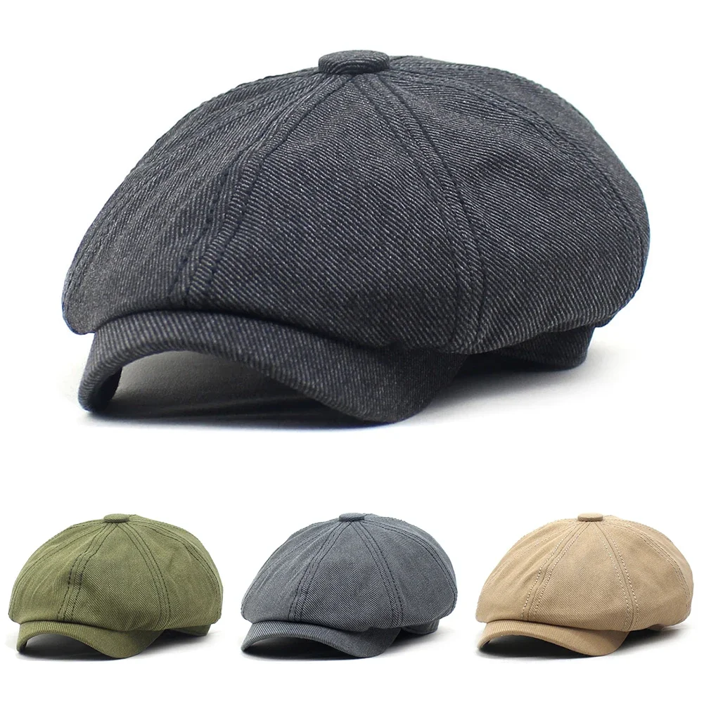 Cap Men Hat Vintage Windproof Accessories Beret Cabbie Casual Classical Cotton Driving Newsboy Daily All Seasons