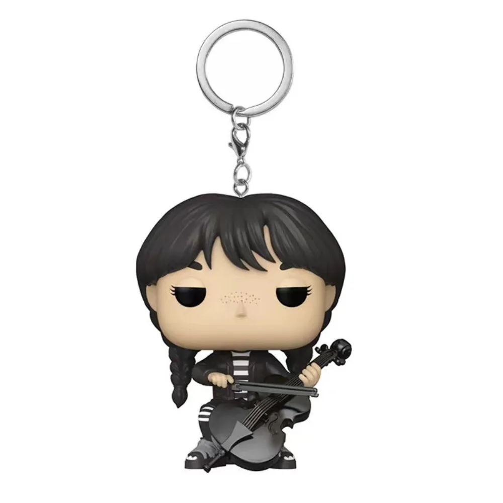 Funko Keychains Wednesday Addams Horror Fantasy TV Series Protagonist Movie Peripherals Q-version Pendant Pocket Keychain Gift 2