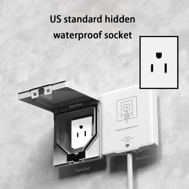 ปลั๊กมาตรฐานสหรัฐอเมริกาปลั๊กไฟฟ้ากันน้ําผนังปลั๊กไฟแบบฝัง,ประเภท 86 ตู้เย็นที่มองไม่เห็นปลั๊กซ็อกเก็ต 1
