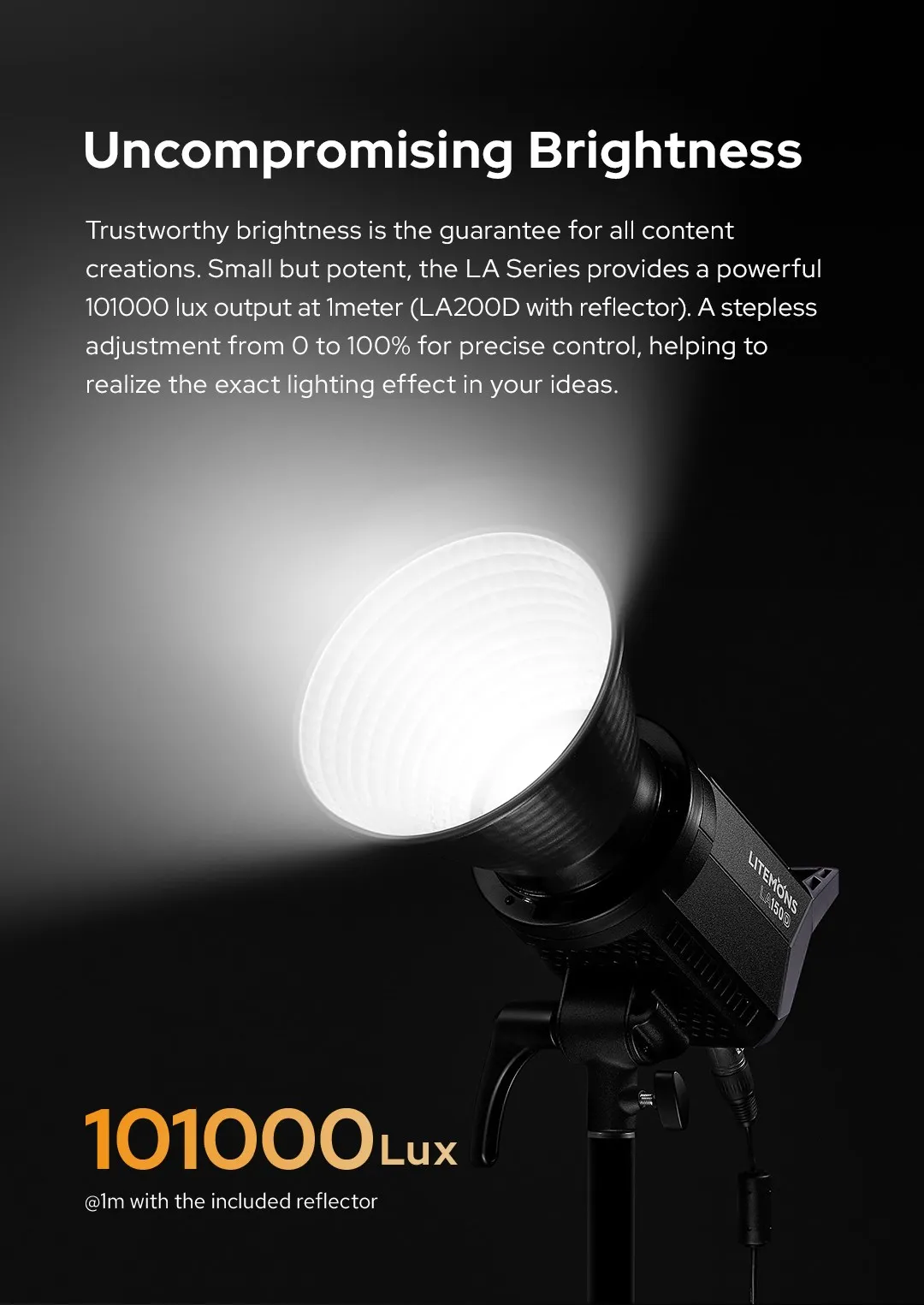 LA200D LA200BI 230W LA150D LA150BI 190W LED Video Light LCD Panel Continuous Out
