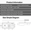 Large Size SUS 304 Stainless Steel Cup Rinser kitchen Sink 220mm Depth 4mm Thickness Handmade kitchen Sinks With Trash Can 6