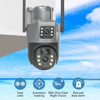 Caméra solaire WiFi 4K 8MP à double objectif et double écran, caméra PTZ sans fil extérieure, protection de sécurité, suivi automatique, surveillance, caméra IP 2