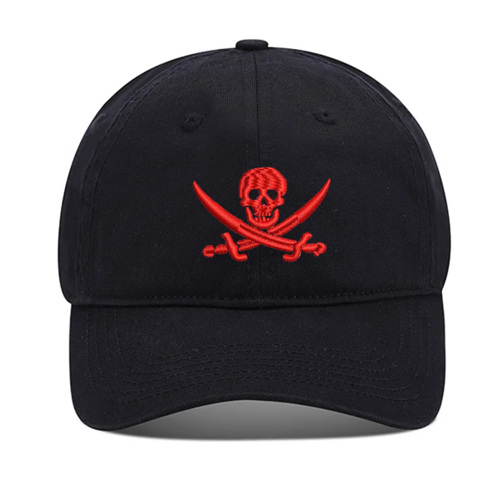 

Lyprerazy Baseball Hat Pirate Skull Unisex Embroidery Baseball Cap Washed Cotton Embroidered Adjustable Cap