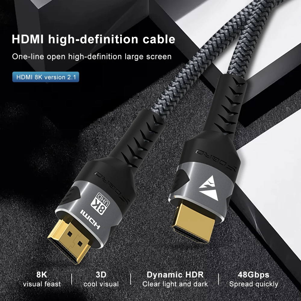 8K HDMI ̺ 1M 2M 3M 8K @ 60Hz 4K @ 120Hz,  Ŭ ƿ UHD HDMI 2.1 ̺ 48 Gbps Ʈ 3D ÷ TV ڽ PS5 ī޶