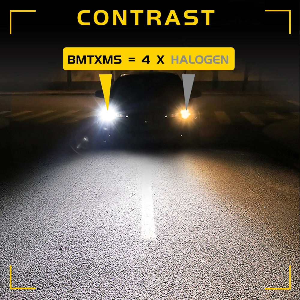 BMTxms 2PCS 1:1 팬 포함 H7 LED 모토 상하향등 헤드라이트 헤드램프 60W H1 H3 LED 자동차 안개등 DRL 램프 (BMW 혼다 스즈키 용)