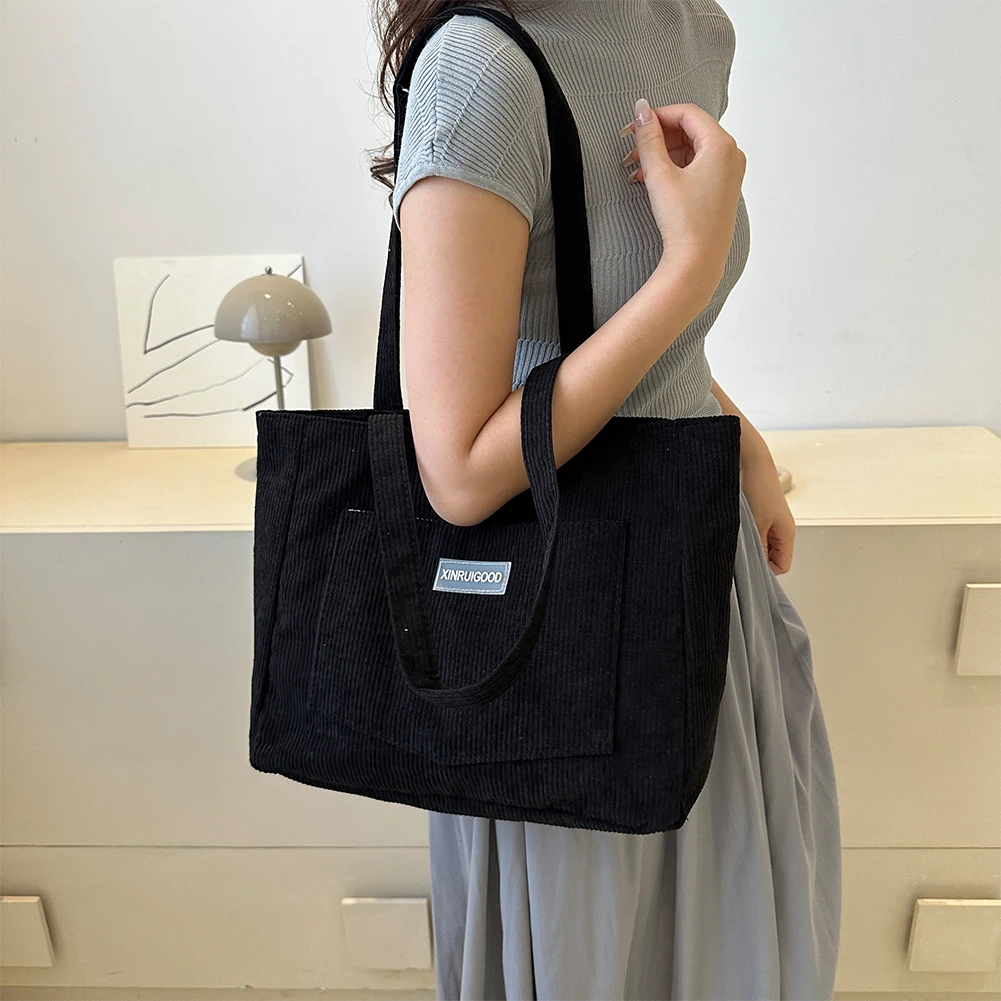 ★TOUT Y EST★ Casually boxy shopper bag 53 corduroy canvas Corduroy Tote Bag for Women