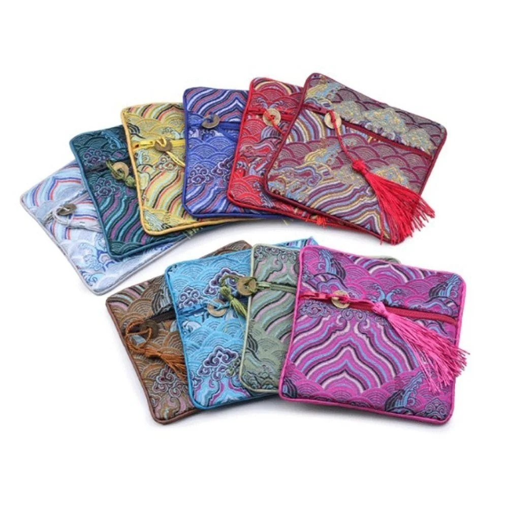 Exquisite Silk Jewelry Organizer Antiquities Embroidery Chinese Style Jewelry Storage Bag Brocade Pouch