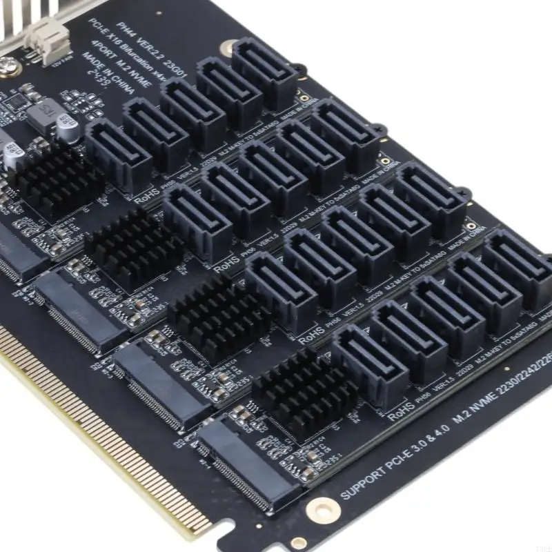 T3EE for M.2 PCIe X16 Expansion Card Supports NVMe for M.2 (2230-2280) 4 x 32Gbps AM4 Socket and Intel VROC NVMe
