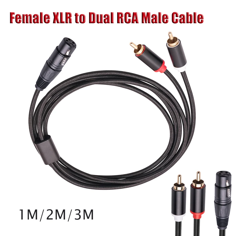 XLRFemaleToDualRCAMaleAudioCableAntiinterferenceAdapterCable