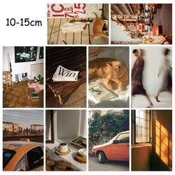 Set of 10 French Chic Art Poster Stickers - Vintage Coffee & Harajuku Wall Decor (10PCS)