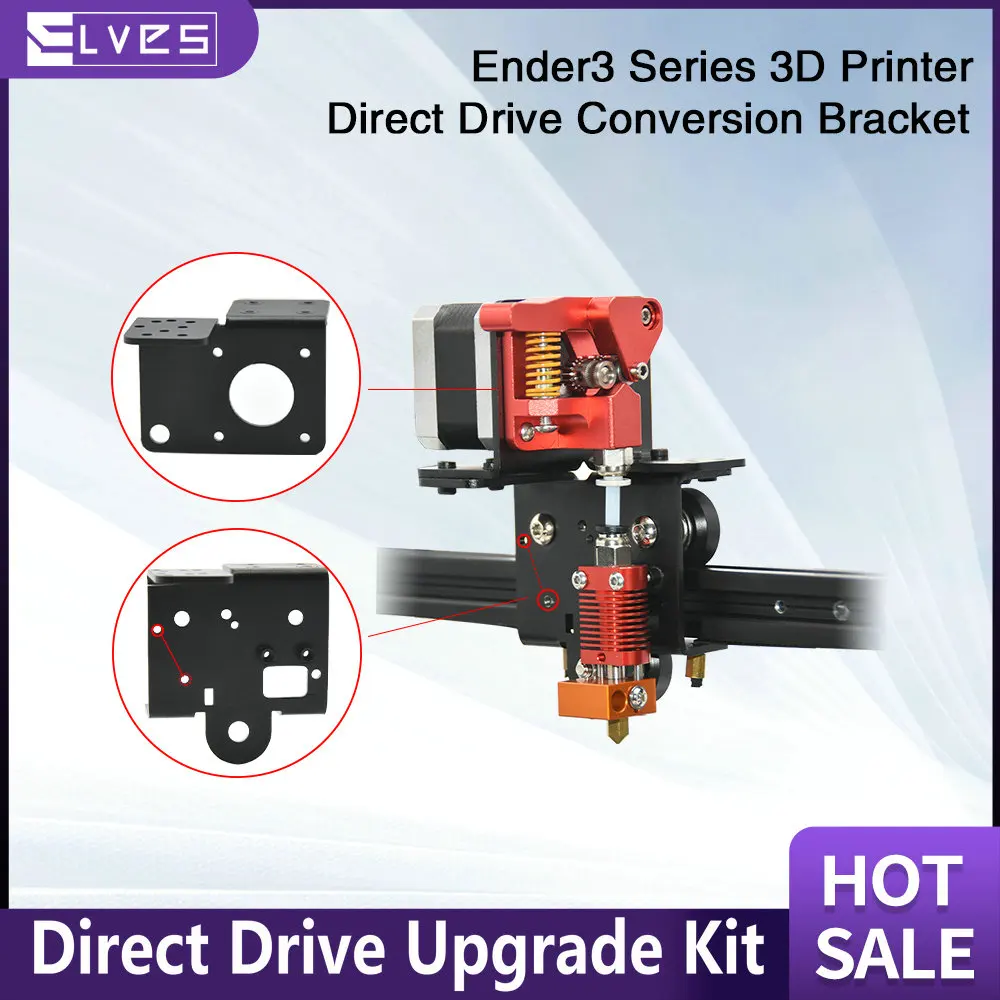 ELVES 3D Printer Parts Direct Drive Upgrade Kit Aluminum Sheet Metal Conversion Bracket for Dual Gear/Bowden/TITAN/MK8 Extruder titan aero direct extruder motor fixed seat nema 17 stepper motor support bracket mounts stand for prusa i3 mk2 titan 3d printer