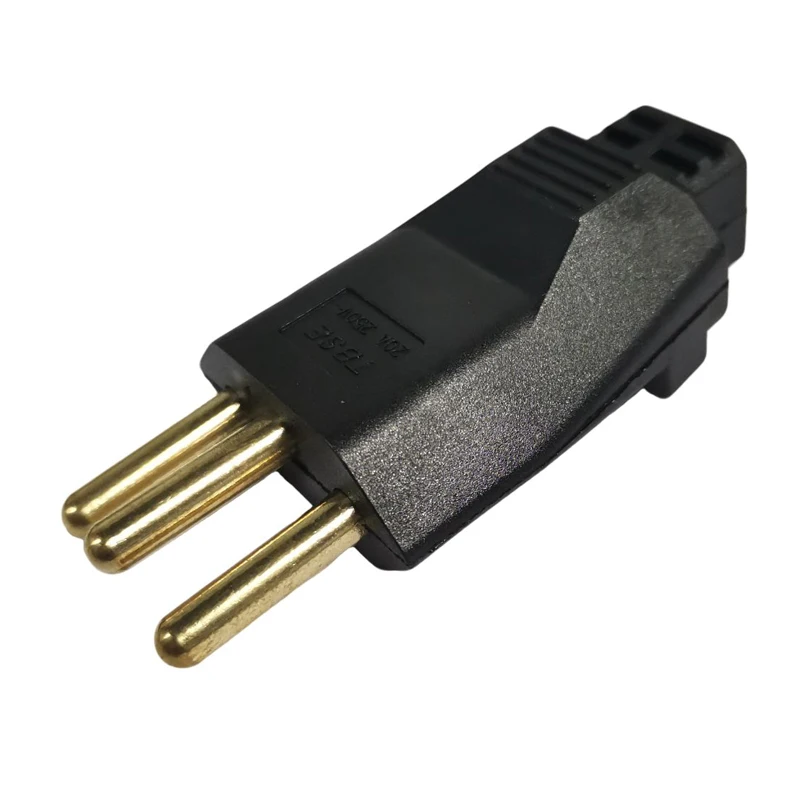 5pcs 검정색 구리 20A 250V 분리형 배선 플러그 브라질 표준 재배선 가능 전원 플러그 NBR 14136 전원 코드용 남성 커넥터