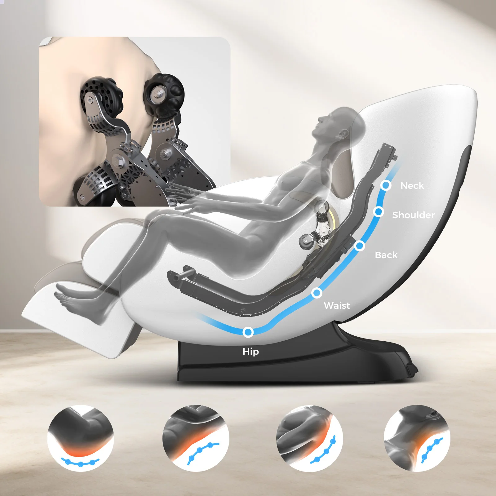 2 Year Warranty 4D SL Airbag Zero Gravity full body Massage Chair Home 3D Office Foot Roller Shiatsu Office Chair Massage Sofa 3