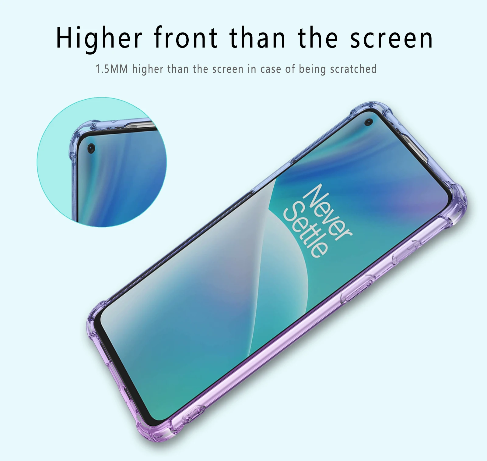 Фото Двойной градиент цвета для OnePlus Nord 2T Nord CE 3 чехол Nord CE 2 5G Nord CE 2 Lite 5G N300 N20, силиконовый чехол №4