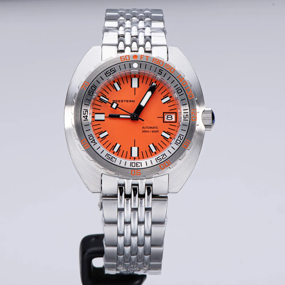 Seestern Sub300Tv3 Orologio Subacqueo Luminoso Impermeabile Per Uomo Orologio Da Polso Con Data Nh35Movement Cinturino Meccanico Automatico