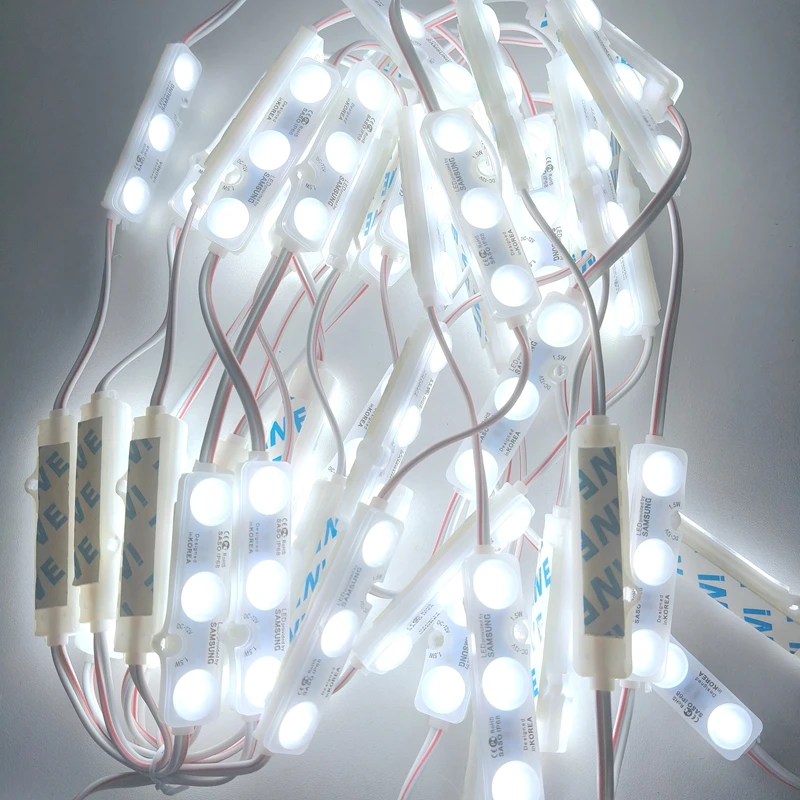50pcs 5730 SMD LED Module Lighting IP67 Waterproof 3 LED Back Lights DC12V 1.5W Mirror Light Samsung injection Led Module