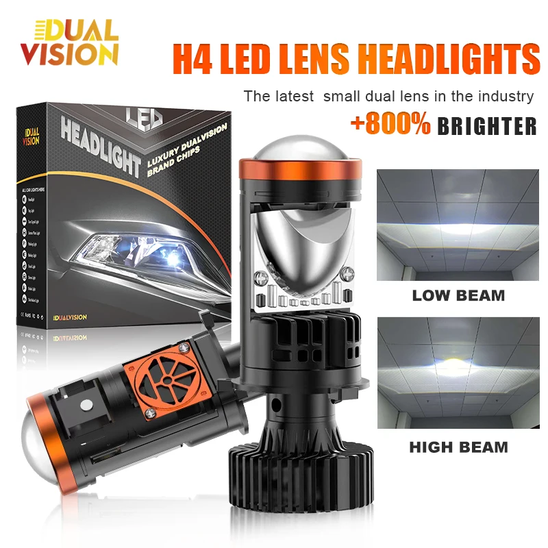 Y5 Bi LED H4 Projector Lens Auto Motorcycle Car Bulbs Canbus H4 LED Kit ...