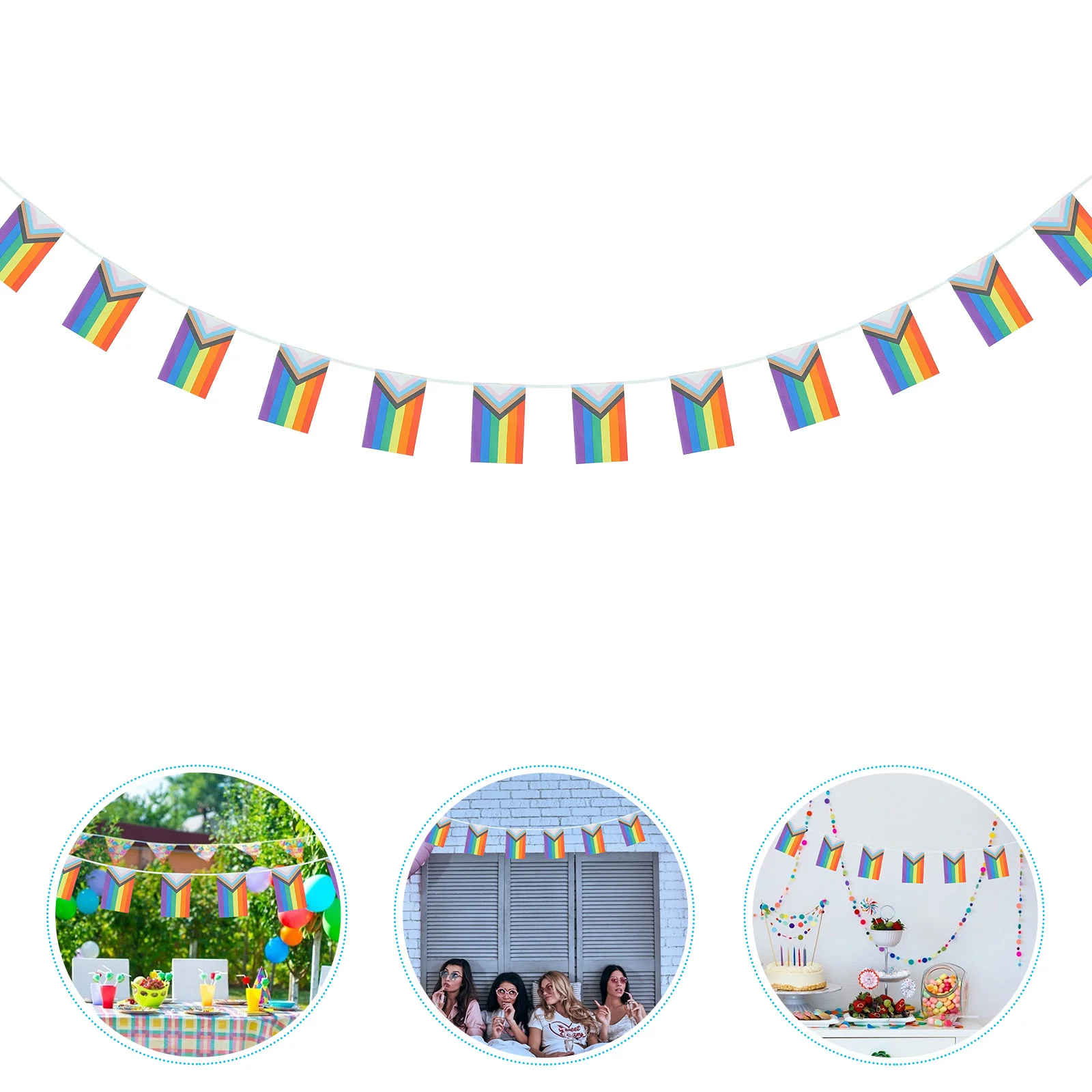 

Pride Flag Banner Rainbowflags Bunting Progress String Gay Parade Garland Party Q Pennant Decorations Lesbian Supplies