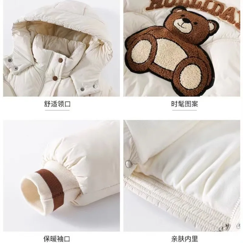 Autumn Winter Children's Parkas Teen Fashion Thicken Warm Coats Girls Cute Cartton Jackets Hooded Coat
