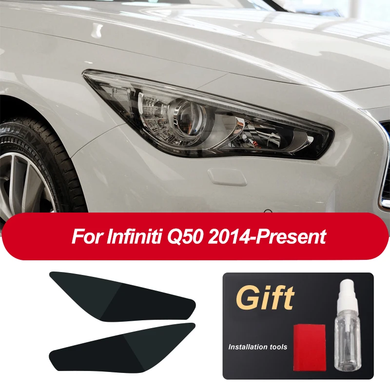 

2-piece car headlight protective film for Ifinidi Q60 Q70 QX60 QX30 QX50 Q80 Q50 transparent black TPU sticker decoration