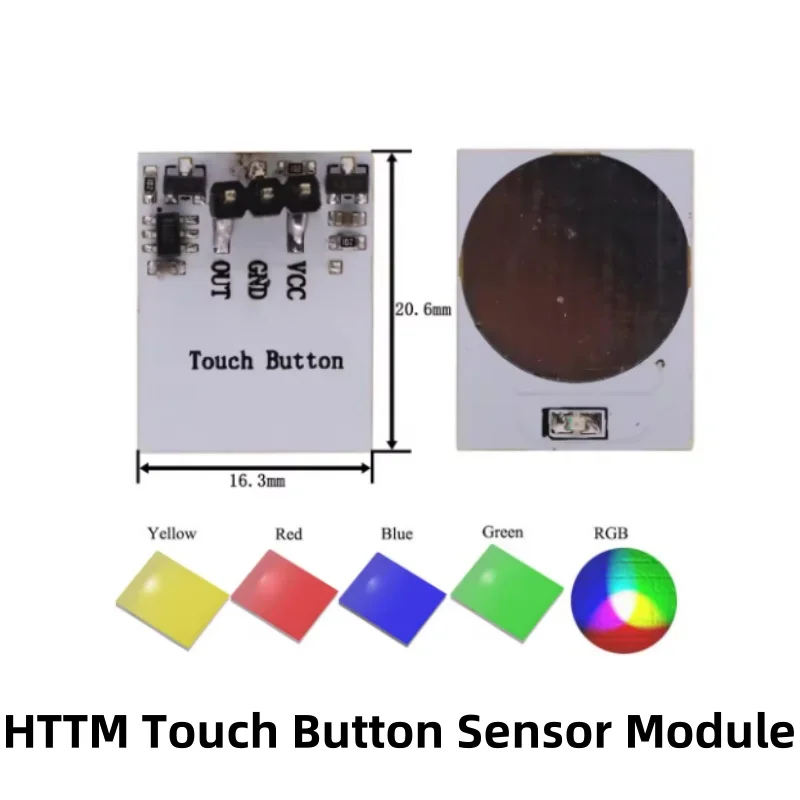Kapazitiver Sensor Mülleimer Schalter HTTM LED-Taste Grün Blau Modul Gelb RGB Mehrfarbdisplay DIY Elektronisch Rot Ac Bafang – Detail 10
