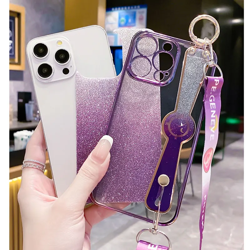 Luxury Bling Wrist Holder Case with Lanyard Cover