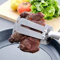 Pince à pelle à frire multifonctionnelle en acier inoxydable, pince à Steak pour barbecue, spatule à poisson, outil de cuisine domestique, pince à pain 2