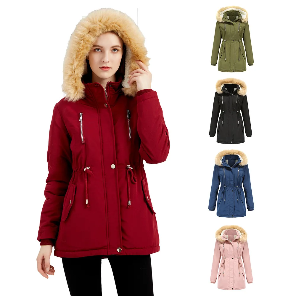 

2023 New Autumn Winter Women Cotton Jacket Padded Casual Slim Coat Emboridery Hooded Parkas Wadded Warm Overcoat