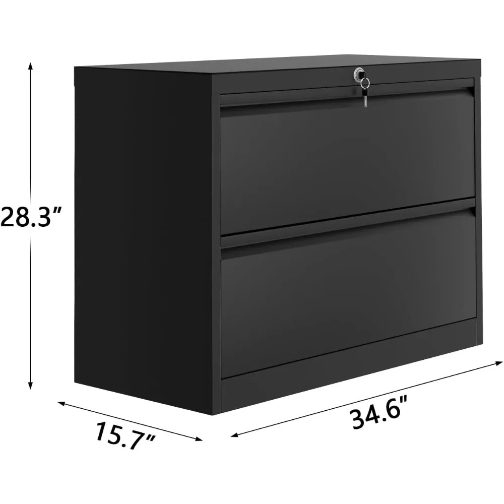 2-drawer file cabinet with lock, metal lateral filing cabinets for letter/legal size documents, heavy duty file storage for hom