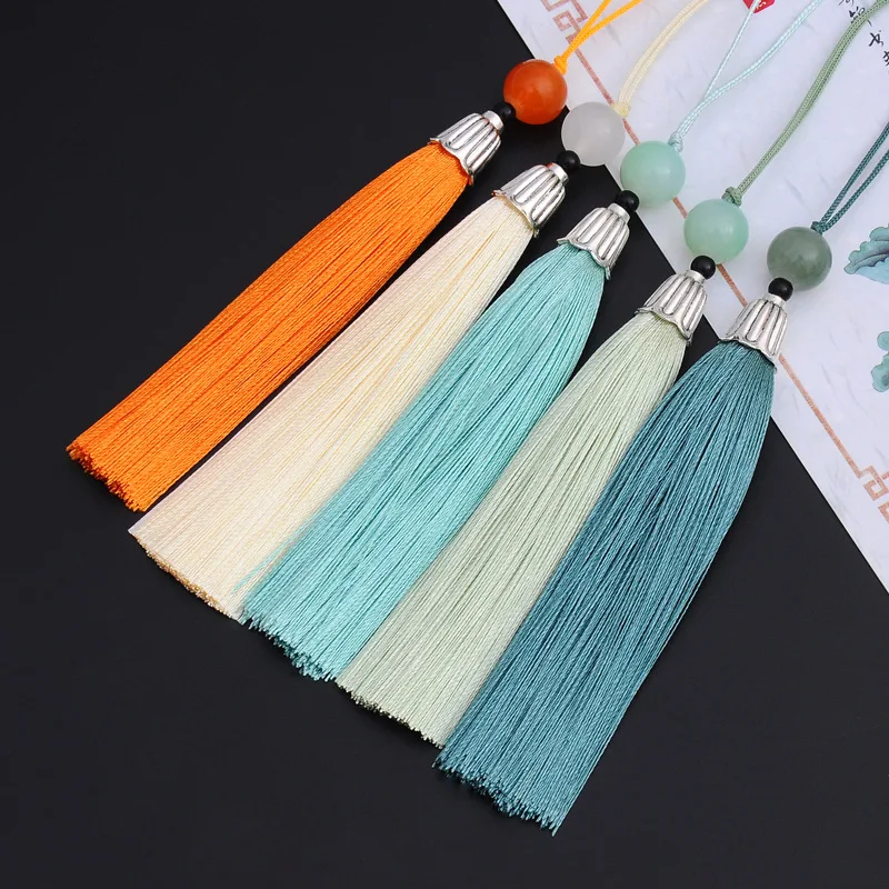 10/50pcs 20cm Fringed tassels W Silver Metal Fish Head Wedding Birthday Spring festival Cloth bag Garment Curtain accessories