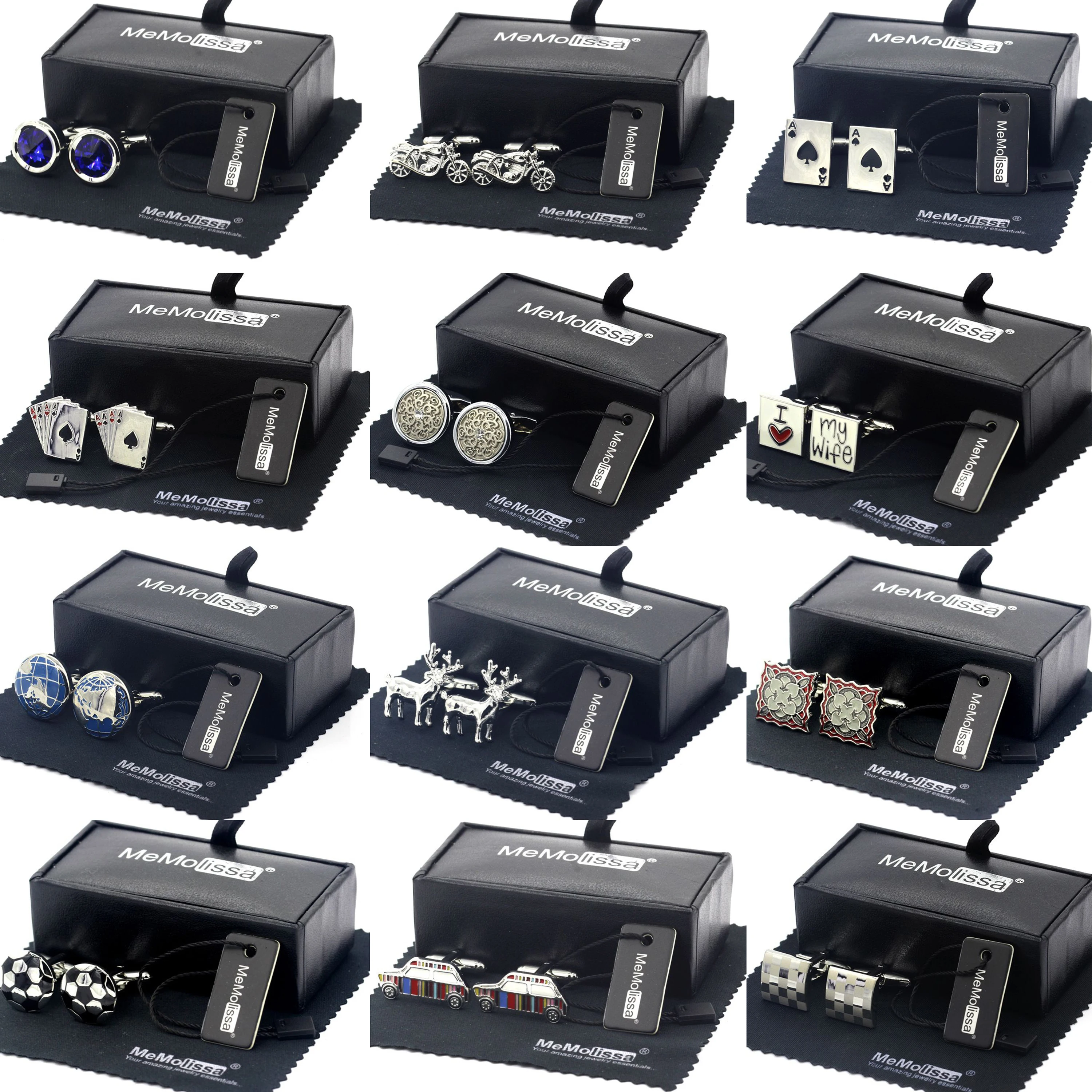 Crystal Cufflinks Classic Motorcycle Design Sports Style for Men Wedding Jewelry