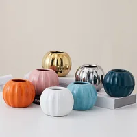 Golden Pumpkin Vase Ceramic Vase Decoration Table Decoration Pumpkin Flower Pot living room decoration  ceramic vase nordic vase 1
