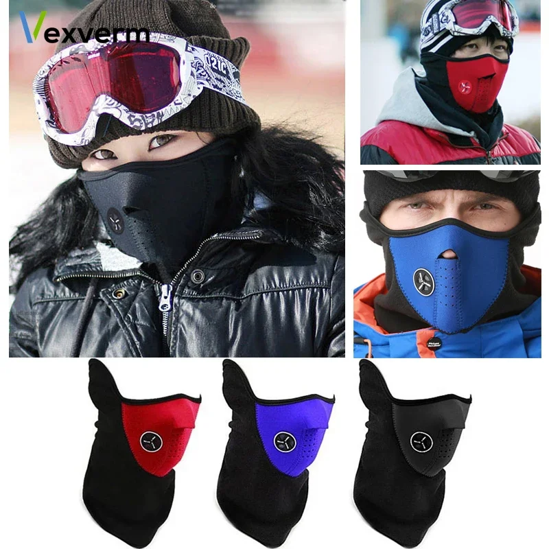 

Warm Mask Winter Warm Fleece Balaclavas Ski Cycling Half Face Mask Cover Outdoor Sport Windproof Neck Guard Scarf Headwear