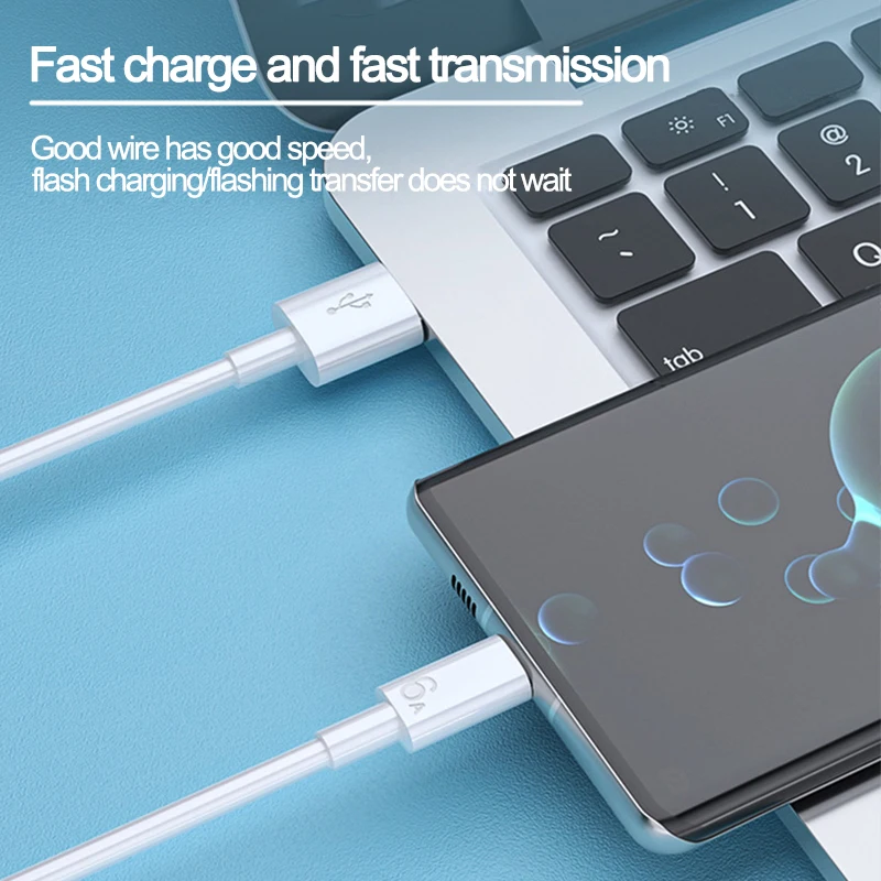 High-Speed USB Type C Charging Cable – 6A Fast Charger with Data Transfer Capabilities