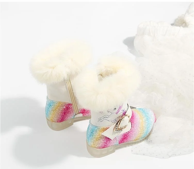 Unicorn Rainbow Sequin Glitter Boots