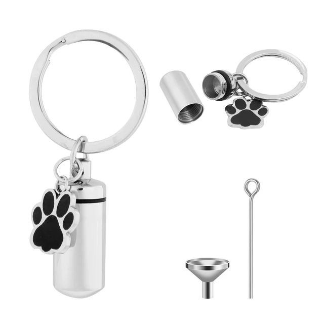 Paw Print Pet Memorial Photo Projection Keyring - Personalised 3D