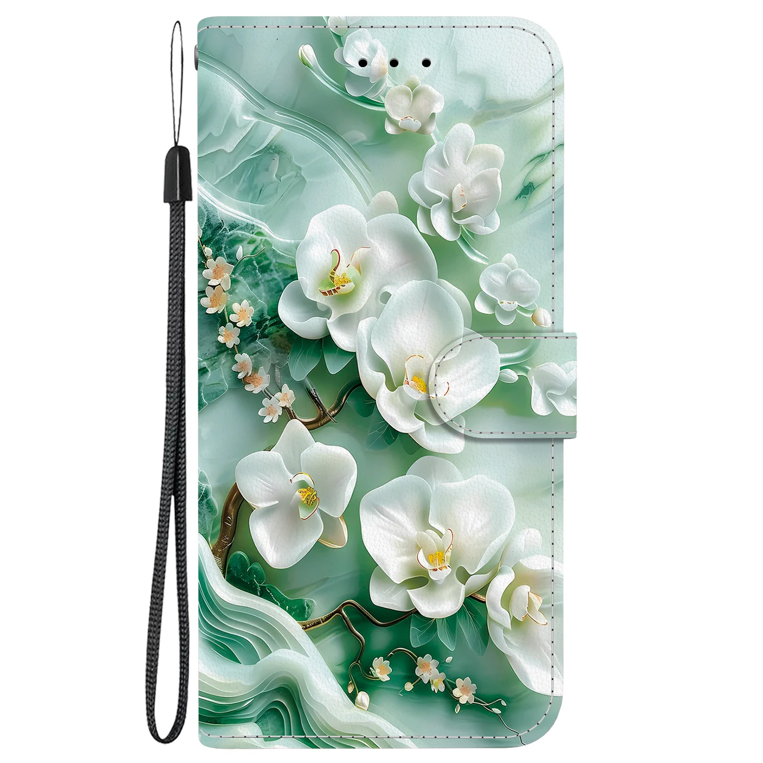 Luxury Leather Flip Phone Case with Beauty Back Cover