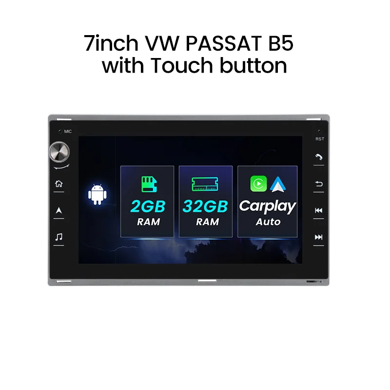 Android 13 Autoradio Doppel Din mit Navi Für VW T5 Golf 4 Bora Polo MK5  Sharan Jetta Peugeot 307 7Zoll Auto Radio Stereo 2din mit Bluetooth  Freisprecheinrichtung WiFi Mirror Link Rückfahrkamera FM 