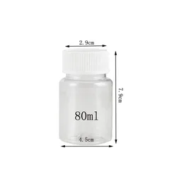 Set of 10 Versatile 15ml - 100ml Plastic Bottles with Secure Seal Caps for Liquids and Cosmetics (80ml)